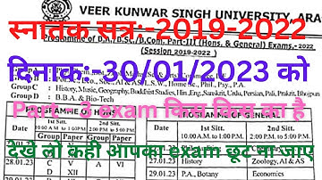 Vksu Part 3 Exam 2019-22 | 30 जनवरी को किस Subject का Exam हैं | Vksu Part 3 Exam Time Table 2019-22