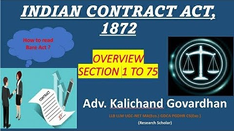 Indian Contract Act # Overview of Contract Sec. 1 to 75# Indiancontract# How to read Bare Act?#