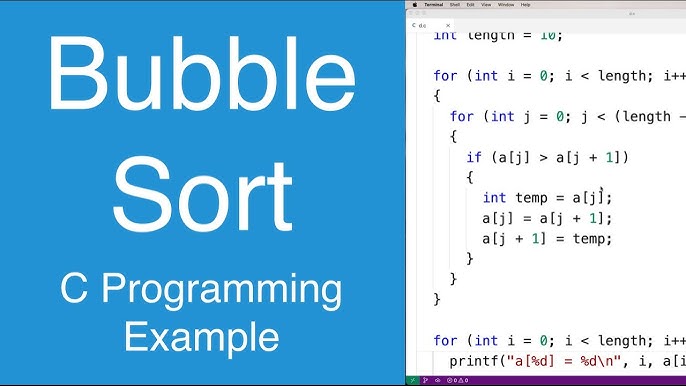 Bubble Sort algorithm in C Programming 