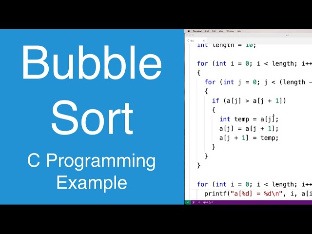 Bubble Sort In C, C Program For Bubble Sorting