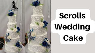 How To Make A Scrolls Wedding Cake Design | 5 Tier Cake.