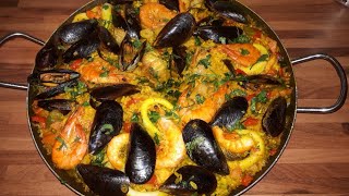 بايلا إسبانية على أصولها مداق و لا أروع/ paella espagnole