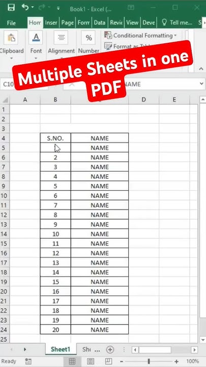 How to Convert Multiple Excel Sheets to PDF #pdf #convert #shorts # ...