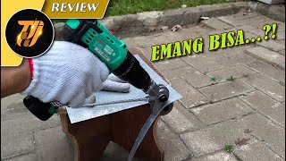 Nyobain Adapter mesin bor jadi pemotong plat besi