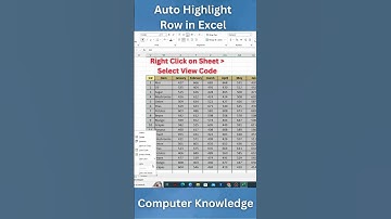 Seek Knowledge | How to Auto Highlight Row in Excel | Auto Highlight #viral #seekknowledge