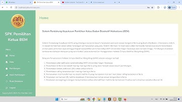 🔴 Aplikasi Sistem Pendukung Keputusan SPK Pemilihan Ketua BEM Dengan Fitur Riset Database