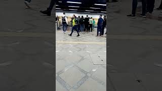 تجارب إنذار الحريق في محطة مترو جمال عبد الناصر