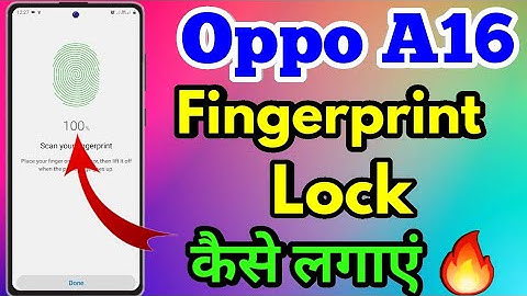 How To Screen Lock Fingerprint Oppo A16 | Oppo A16 Main Fingerprint Lock Kaise Lagaye