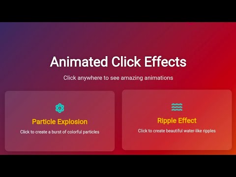 Interactive Click Effects with Particles, Ripples & Custom Cursor | HTML CSS JavaScript Animation