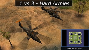 [C&C Generals Zero Hour] Beating all Maps with max AI - 1vs3 - Dark Mountain