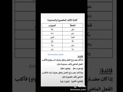 كتابة الألف الممدودة والمقصورة