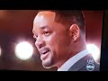 Will Smiths emotional acceptance speech and apology at Oscars 2022.