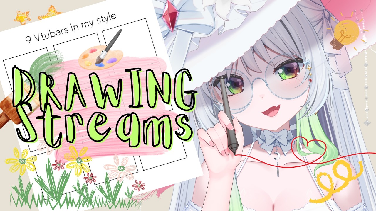 ‧₊☽「 DRAWING 」☾₊ Menggambar 9 Vtubers - PART 2【Vtuber ID】