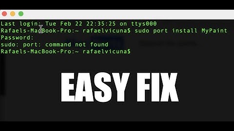 macOS MacPorts QUICK FIX - port: command not found
