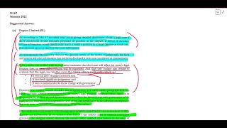 Reporting Practice Question | ICAP WINTER 2022