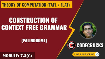 084 - Construction of Context Free Grammar (Palindrome) | TOC by Mahesh Goyani | CodeCrucks