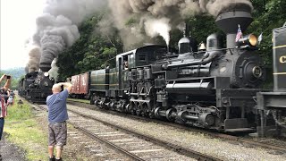 Biggest Collection Of Operating Steam Locomotives Ever!  5 Steam Locomotives!  Parade Of Steam, Cass