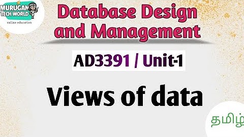 Views of data in Database design and management tamil||AD3391||DDM||Anna University.