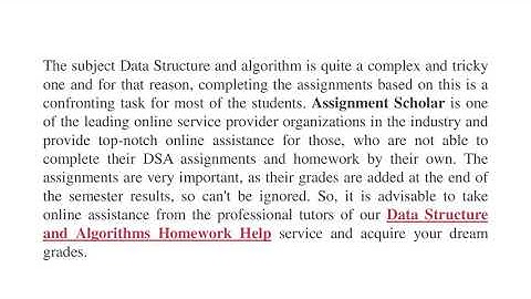 Data Structures and Algorithms Assignment Help assignmentscholar