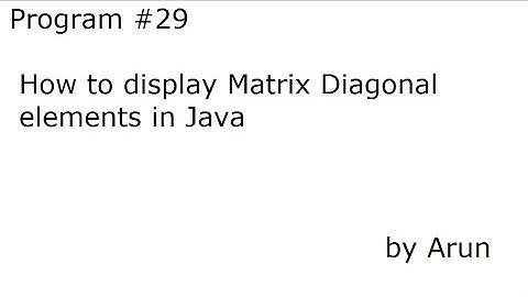 Program #29  How to print/display diagonal elements of a matrix in java
