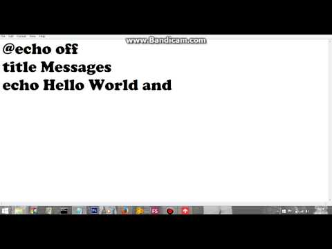 Batch Programming Hello World (Tutorial 1)