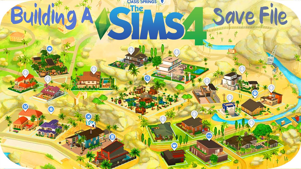 Game save files. Карта Оазис Спрингс. The SIMS 4 сохранения. Oasis Springs SIMS 4 Map. Оазис спринг Виллоу крик.