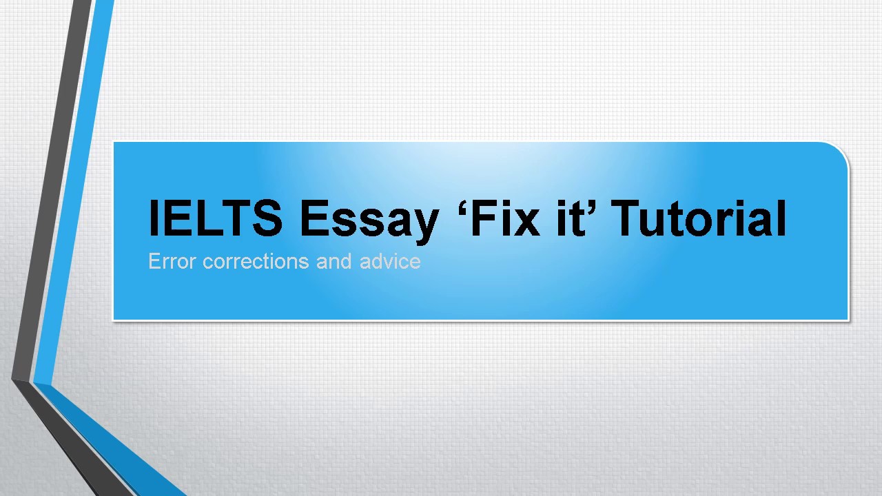 fix the essay