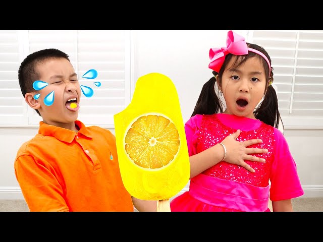 Jannie Pretend Play Making Real Healthy Popsicle Ice Cream with Fruits and Vegetables class=