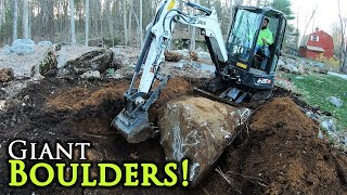 Excavating Giant Boulders with a E26 Mini Excavator