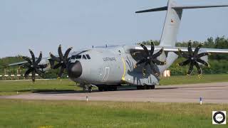 : GAF A400M (54+03) full stop landing and close up taxi ETNW 13.05.2024