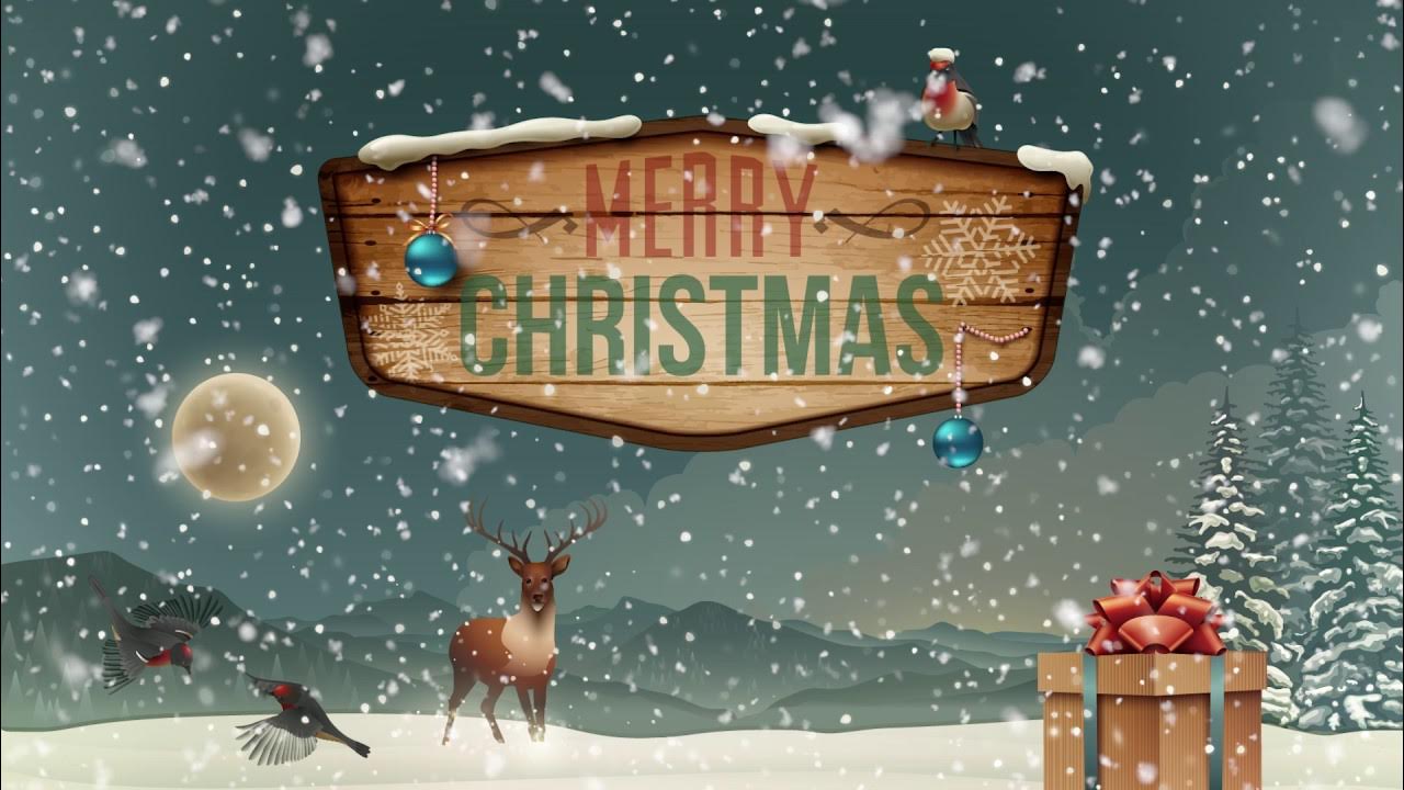 1 HOUR Christmas Winter Snow Background Music Loop HD Royalty free