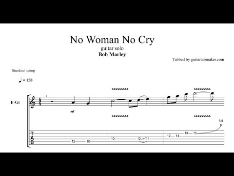 No Woman No Cry solo TAB - electric guitar solo tabs (Guitar Pro)