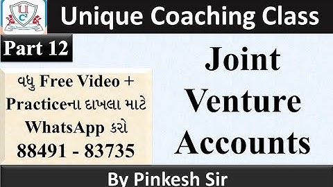 Join Venture | Part 12 | Fy Bcom | Sem 2 | Account | Vnsgu | By Pinkesh Gotawala