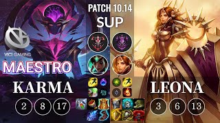 VG Maestro Karma vs Leona Sup - KR Patch 10.14