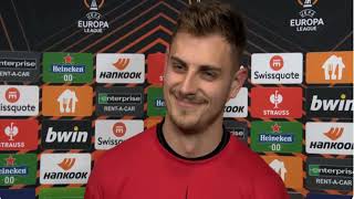 Josip Stanisic Post Match Interview Bayern Leverkusen vs Roma 2-2