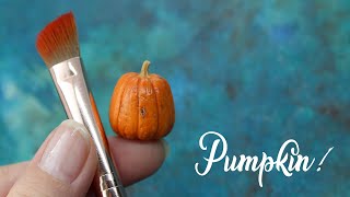 DIY mini pumpkin for Halloween dollhouse decoration  Polymer clay tutorial | Dollhouse miniatures