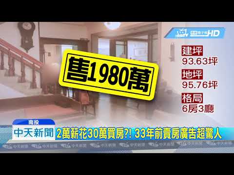 20180816中天新聞　2萬薪花30萬買房？！　33年前賣房廣告超驚人