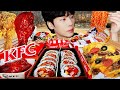 ASMR MUKBANG | 직접 만든 치즈 불닭볶음면 양념치킨 김밥 치즈스틱 먹방 FRIED CHICKEN AND FIRE NOODLES