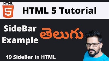 19 Sidebar Example | Aside Tag | HTML Tutorial in Telugu | NAVEEN SAGGAM