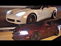 West Texas Racing - Twin Turbo Mustang almost LOSES CONTROL!!! + Turbo Cobra, Nitrous Z06 & Hellcat