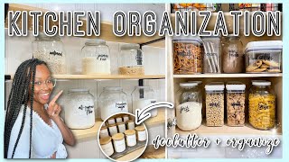 SMALL KITCHEN ORGANIZATION ON A BUDGET! Pantry Organization Ideas + Hacks | *satisfying* #FIXERUPPER