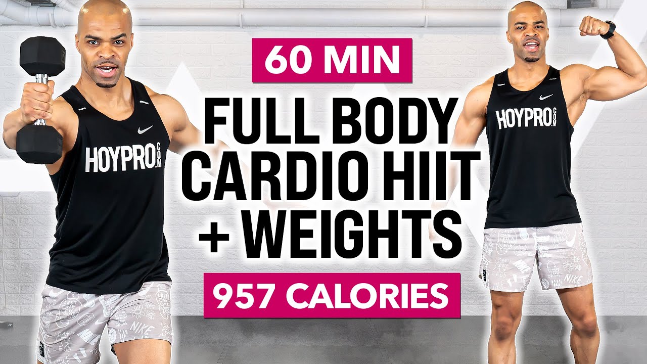 60 MIN INTENSE Full Body HIIT Workout With Dumbbells | No Repeats ...