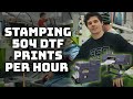 Crazy dtf production speeds with stampinator 480  roq automatic press