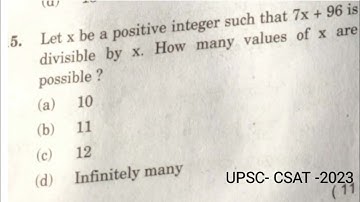 Let x be a positive integer such that 7x+96 is divisible by x how many values of x are possible ?