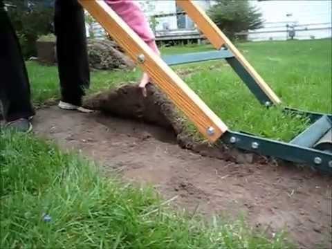 How to Use a Sod Cutter How to cut sod for landscaping gardening cement