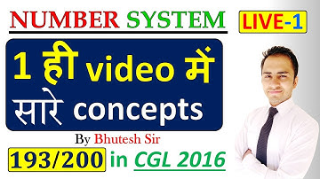 Number system || LIVE SESSION | Part-1|| for SSC CGL, RRB NTPC, Group D, Bank PO