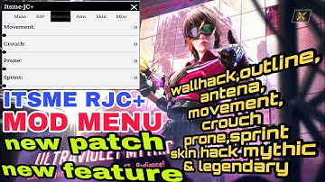 NEW UPDATE NEW PATCH NEW FEATURE ITSME RJC+ MOD MENU FREE SKIN HIDE ESP ON SCREEN RECORDER #cod
