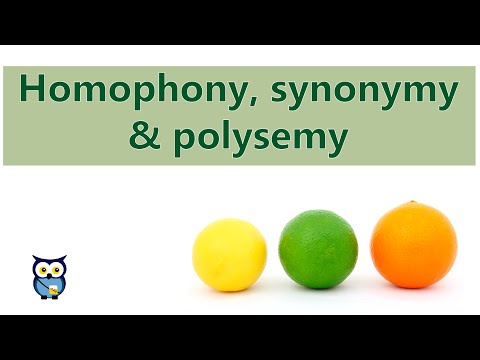 Homophony, Synonymy, Polysemy