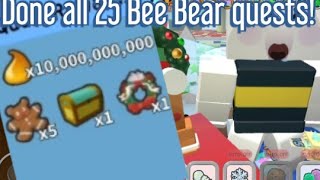 Completed Final 25 Bee bear quests| Festive Wreath!| Bee swarm simulator