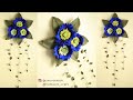 (SIMPLE!) Felt Flowers Wall Hanging/Door Hanging - Cardboard Crafts - #DIY Felt Flowers Wall Decor